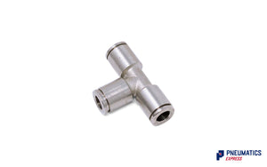 6mm Intermediate Union Tee Push-In Fitting (Nickel Plated Brass)