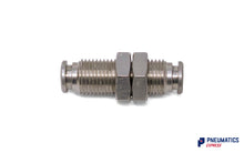 Load image into Gallery viewer, 4mm Bulkhead Connector Push-In Fitting (Nickel Plated Brass)