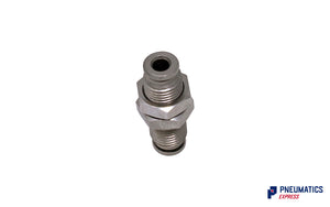 4mm Bulkhead Connector Push-In Fitting (Nickel Plated Brass)