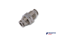 Load image into Gallery viewer, 6mm Bulkhead Connector Push-In Fitting (Nickel Plated Brass)