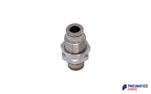 6mm Bulkhead Connector Push-In Fitting (Nickel Plated Brass)