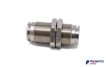 Load image into Gallery viewer, 10mm Bulkhead Connector Push-In Fitting (Nickel Plated Brass)