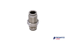 Load image into Gallery viewer, 10mm Bulkhead Connector Push-In Fitting (Nickel Plated Brass)