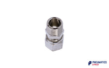 Load image into Gallery viewer, 3/8&quot; to 10mm Compression Fitting BSPT Stud (Nickel Plated Brass)