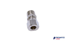 Load image into Gallery viewer, 3/8&quot; to 10mm Compression Fitting BSPT Stud (Nickel Plated Brass)