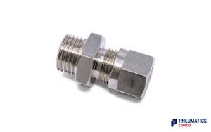 1/4" to 8mm Compression Fitting BSP Stud (Nickel Plated Brass)