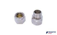 Load image into Gallery viewer, 3/8" Female BSP to 10mm Stud Compression Fitting (Nickel Plated Brass)