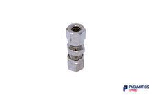 Load image into Gallery viewer, 6mm Union Compression Pneumatic Fitting (Nickel Plated Brass)