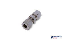 Load image into Gallery viewer, 6mm Union Compression Pneumatic Fitting (Nickel Plated Brass)