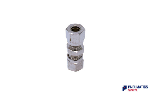 6mm Union Compression Pneumatic Fitting (Nickel Plated Brass)