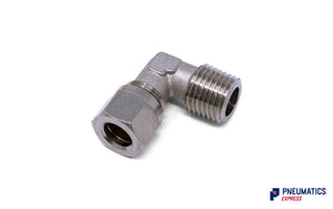 1/4" to 8mm BSPT Elbow Compression Pneumatic Fitting (Nickel Plated Brass)