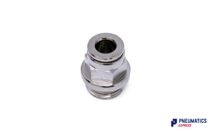 1/4" BSP to 6mm Male Stud Push-In Fitting (Nickel Plated Brass)