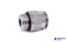 Load image into Gallery viewer, 1/4" BSP to 8mm Male Stud Push-In Fitting (Nickel Plated Brass)