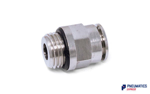 1/4" BSP to 8mm Male Stud Push-In Fitting (Nickel Plated Brass)