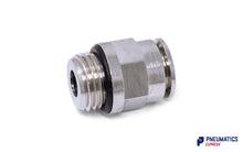 Load image into Gallery viewer, 1/4" BSP to 8mm Male Stud Push-In Fitting (Nickel Plated Brass)