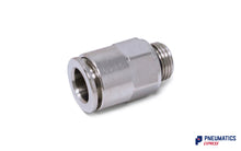 Load image into Gallery viewer, 1/8&quot; BSP to 8mm Male Stud Push-In Fitting (Nickel Plated Brass)