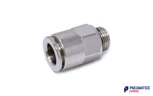 Load image into Gallery viewer, 1/8" BSP to 8mm Male Stud Push-In Fitting (Nickel Plated Brass)