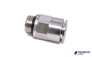 1/4"BSP to 10mm Male Stud Push-In Fitting (Nickel Plated Brass)