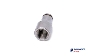 1/8" to 4mm Female Stud Push-In Fitting (Nickel Plated Brass)