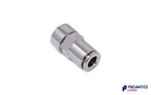 Load image into Gallery viewer, R130618 1/8&quot; to 6mm Female Stud Push-In Fitting (Nickel Plated Brass)