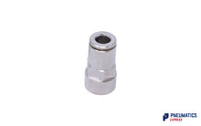 Load image into Gallery viewer, R130618 1/8" to 6mm Female Stud Push-In Fitting (Nickel Plated Brass)