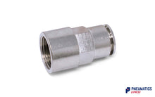 Load image into Gallery viewer, 3/8&quot; to 10mm Female Stud Push-In Fitting (Nickel Plated Brass)