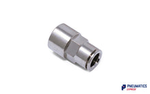 Load image into Gallery viewer, 3/8&quot; to 10mm Female Stud Push-In Fitting (Nickel Plated Brass)