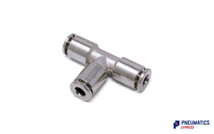 4mm Intermediate Union Tee Push-In Fitting (Nickel Plated Brass)