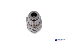 Load image into Gallery viewer, 6mm to 6mm Union Bulkhead Connector Push-In Fitting (Nickel Plated Brass)