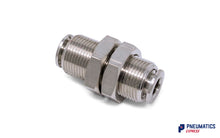 Load image into Gallery viewer, 6mm to 6mm Union Bulkhead Connector Push-In Fitting (Nickel Plated Brass)