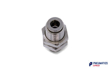 Load image into Gallery viewer, 6mm to 6mm Union Bulkhead Connector Push-In Fitting (Nickel Plated Brass)