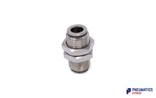 Load image into Gallery viewer, 8mm to 8mm Union Bulkhead Connector Push-In Fitting (Nickel Plated Brass)