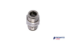 Load image into Gallery viewer, 12mm to 12mm Union Bulkhead Connector Push-In Fitting (Nickel Plated Brass)