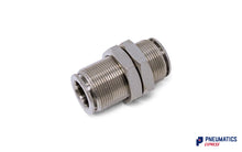 Load image into Gallery viewer, 12mm to 12mm Union Bulkhead Connector Push-In Fitting (Nickel Plated Brass)