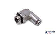 Load image into Gallery viewer, 4mm to 1/8&quot; BSP Swivel Elbow Push-In Fitting (Nickel Plated Brass)