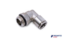 Load image into Gallery viewer, 10mm to 3/8&quot; BSP Swivel Elbow Push-In Fitting (Nickel Plated Brass)