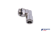 Load image into Gallery viewer, 10mm to 3/8&quot; BSP Swivel Elbow Push-In Fitting (Nickel Plated Brass)