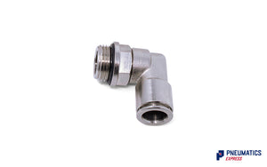 10mm to 3/8" BSP Swivel Elbow Push-In Fitting (Nickel Plated Brass)