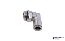 Load image into Gallery viewer, 10mm to 3/8" BSP Swivel Elbow Push-In Fitting (Nickel Plated Brass)