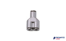 Load image into Gallery viewer, 4mm Intermediate y Push-In Fitting (Nickel Plated Brass)