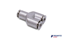 Load image into Gallery viewer, 4mm Intermediate y Push-In Fitting (Nickel Plated Brass)