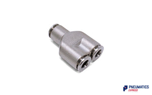 6mm Intermediate Y Push-In Fitting (Nickel Plated Brass)