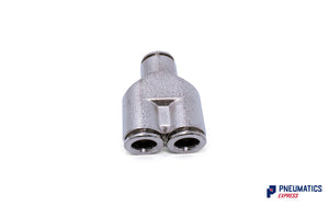 8mm Intermediate Y Push-In Fitting (Nickel Plated Brass)