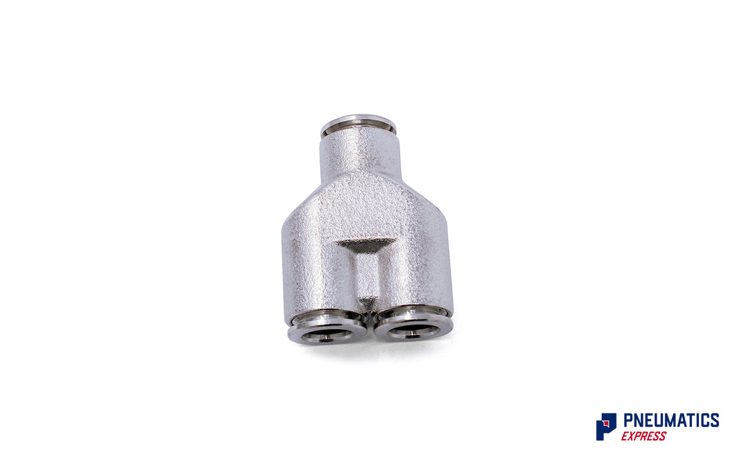 8mm Intermediate Y Push-In Fitting (Nickel Plated Brass)