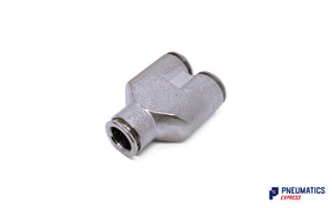 10mm Intermediate Y Push-In Fitting (Nickel Plated Brass)