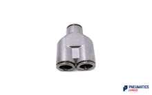 Load image into Gallery viewer, 12mm Intermediate Y Push-In Fitting (Nickel Plated Brass)