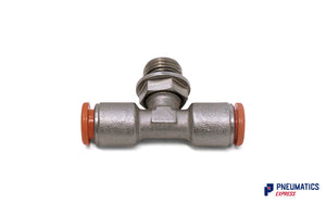 Metal Work RL32 8-1/4 8mm to 1/4" Central Tee Male Brass Fitting (2L32011)