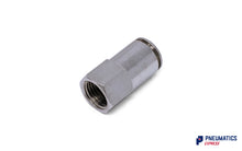 Load image into Gallery viewer, 1/4&quot; to 10mm Female Stud Push-In Fitting (Nickel Plated Brass)