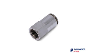 1/4" to 10mm Female Stud Push-In Fitting (Nickel Plated Brass)