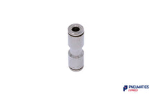 Load image into Gallery viewer, 4mm to 4mm Union Straight Push-In Fitting (Nickel Plated Brass)